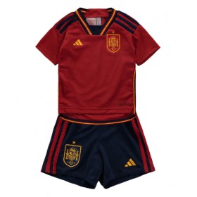 Baby Fußballbekleidung Spanien Heimtrikot WM 2022 Kurzarm (+ kurze hosen)